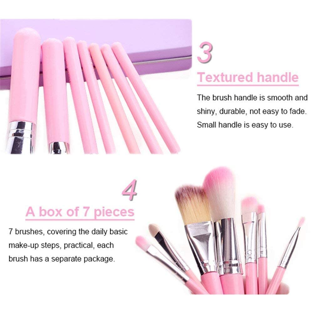 Makeup Brush Set of 7 with Storage Box with Sponge Puff
