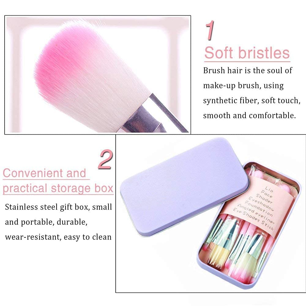 Makeup Brush Set of 7 with Storage Box with Sponge Puff