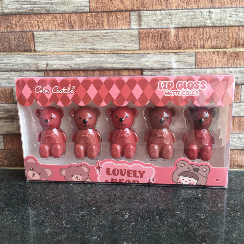 Mini teddy bear lip-gloss - Set of 5